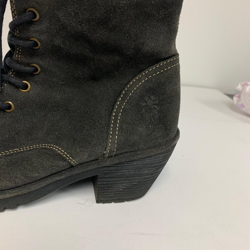 Fly London lace up grey suede boots sz 41 US Sz 10 - Picture 8 of 8